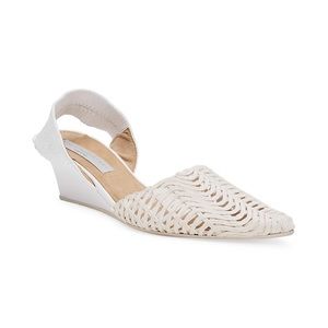 STELLA McCARTNEY • Basket Weave Wedge Slingback Sandals • size 6
